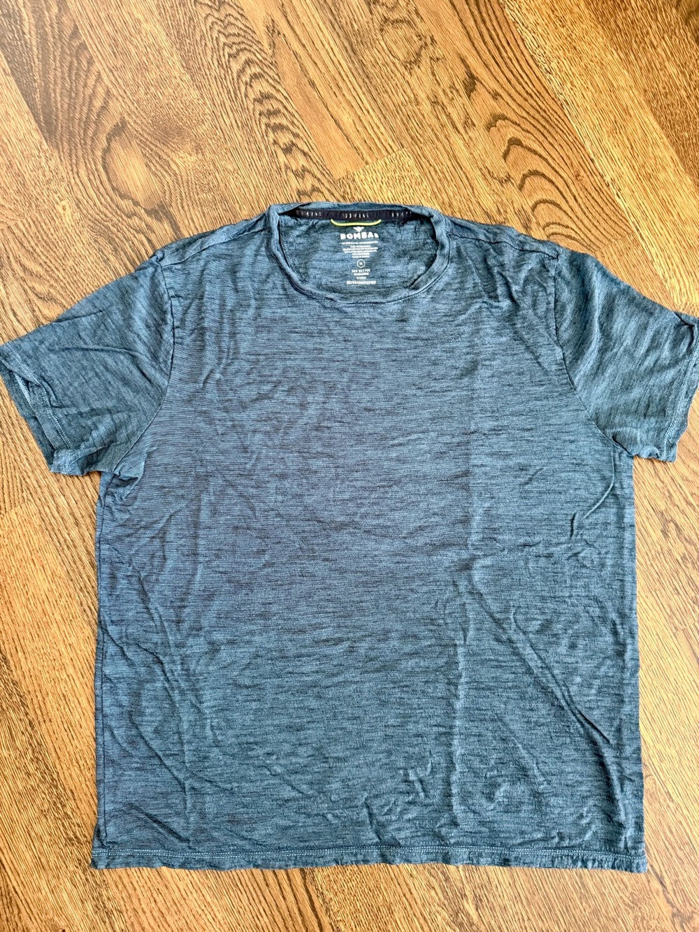 Bombas Short Sleeve Crew Neck Tee in Heather Slate Blue